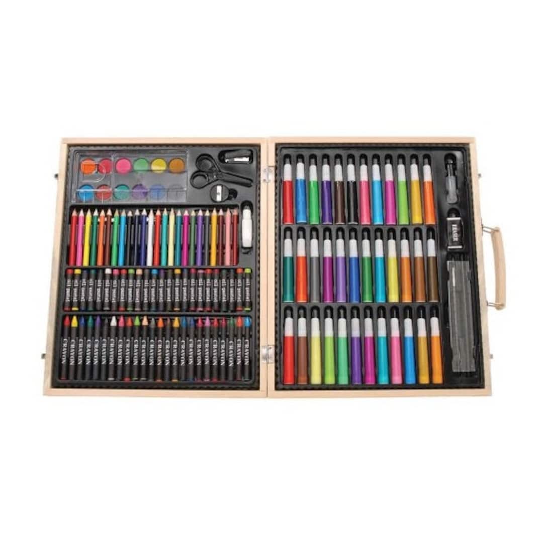 Art Set, Darice 159 Piece Color Pencils, Oil Pastels, Watercolor Cakes,  Paint Brushes, Drawing Pencils, Markers, Crayons, Palette, and More 