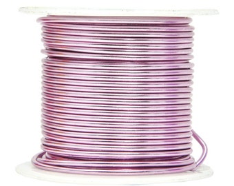 Alambre de aluminio rosa para manualidades, calibre 14; anodizado para joyería, abalorios, flores, esculturas y tejido de alambre; 18 m