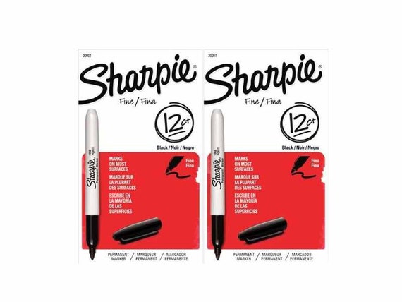 Sharpie Permanent Markers, Fine Point, Black, 12 Count 