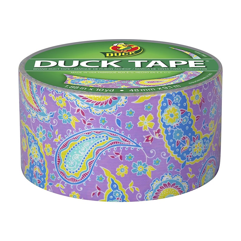 Purple Paisley Duct Tape, 1.88 48mm x 10 Yards 9 Meters Decorations, Gift Wrapping, Planners, Scrapbooking, Card Making, Embossing image 2
