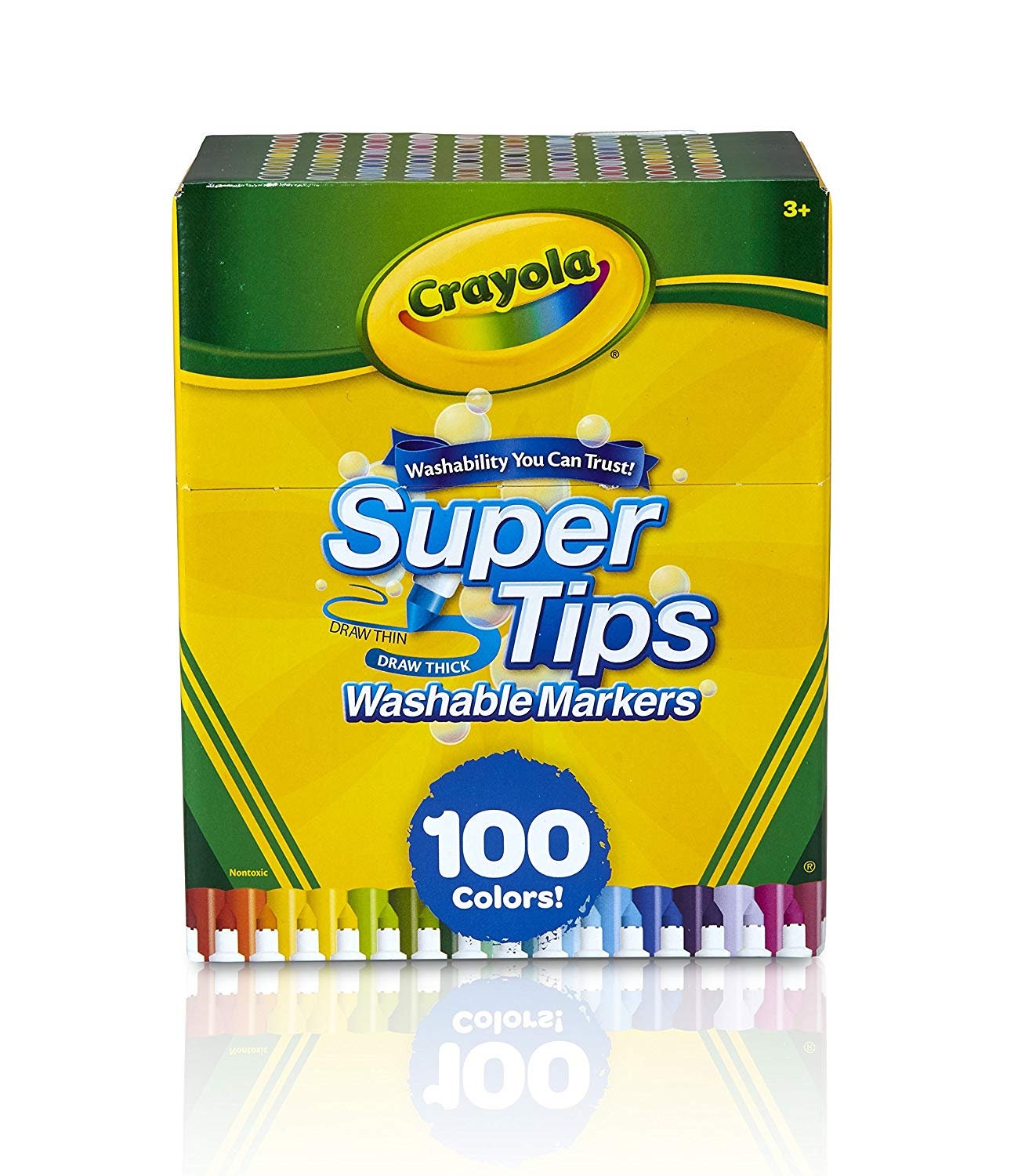 100 Washable Markers, Crayola Super Tips Will Not Bleed Through Paper, Safe  Drawing Book Coloring Bible Study Journaling Scrapbooking 