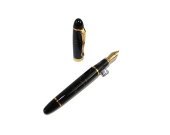 Füllfederhalter, 18K Goldfeder, Schwarz Weiß Linie Füllfederhalter, Tintenstift zum Schreiben, Kalligraphie, Zeichnen, Farbauftrag