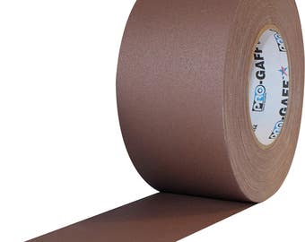 Brown Gaffer Tape; Wide 3inx55yd Heavy Duty Pro Grade Gaffer's Non-Reflective, Waterproof, Multipurpose Tape