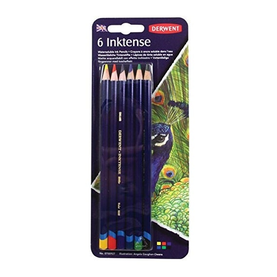 6 Watercolor Pencils Derwent Inktense Water