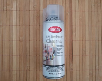 UV-Resistant Clear Gloss Coating; Krylon K01305 K01305007 UV Resistant Varnish Sealant Aerosol Spray, 11 Ounce