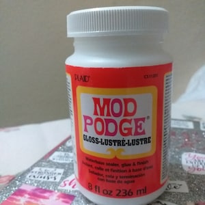 Mod Podge Gloss Sealer, Glue & Finish All-in-One Decoupage Glue, Adhesive; Quick Dry, Easy Clean; Wood, Paper, Fabric, More; Non-Toxic 8oz