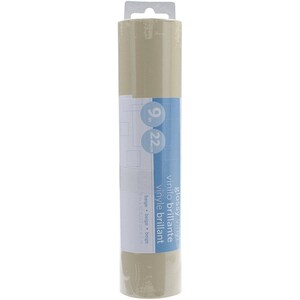 Beige Glossy Permanent Vinyl, Self-Adhesive; Decals, Labels, etc. For Cricut, Silhouette, or cut by hand; 9&quot; x 10&#39; Vinyl Sheet, Roll