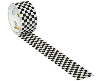 Checkers Duct Tape, 1.88&quot; (48mm) x 10 Yards (9 Meters) Decorations, Gift Wrapping, Planners, Scrapbooking, Card Making, Embossing