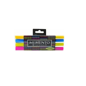 Tsukineko Memento Dual Tip Markers, Beach Party Set; Clear and Rubber Stamping, Drawing, Scrapbooking, Illustration