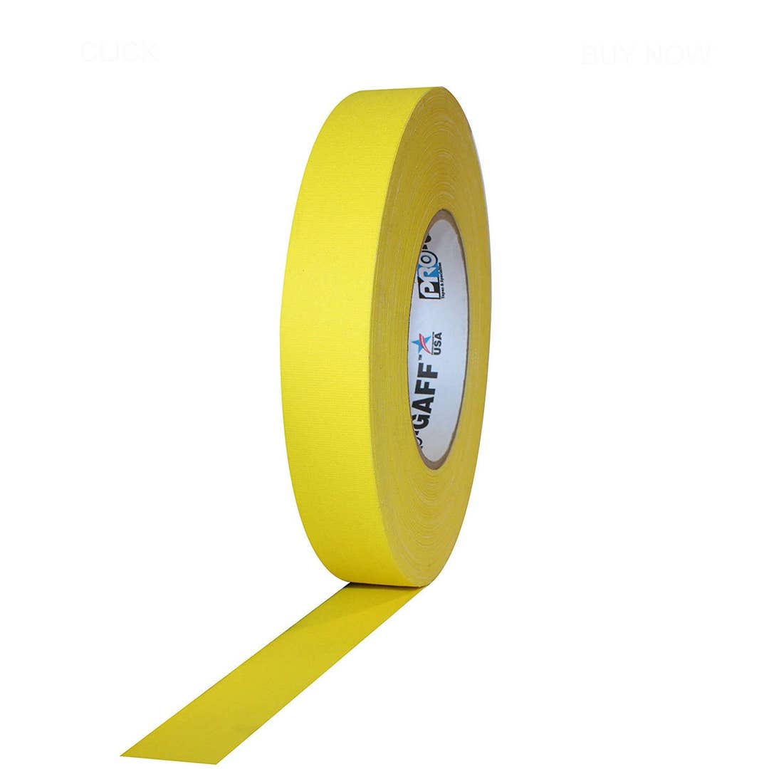 Yellow Gaffer Tape 1inx55yd Heavy Duty Pro Grade Gaffer's Nonreflective, Waterproof