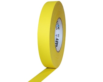 Yellow Gaffer Tape; 1inx55yd Heavy Duty Pro Grade Gaffer's Non-Reflective, Waterproof, Multipurpose Tape; Stronger than Duct Tape