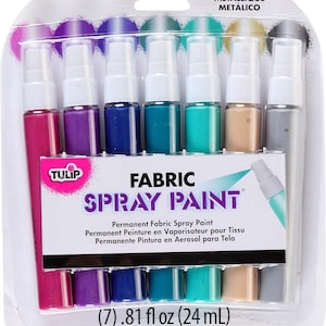 Tulip Metalic Permanent Fabric Spray Paint, 7 Colors, Nontoxic, Non-Aerosol