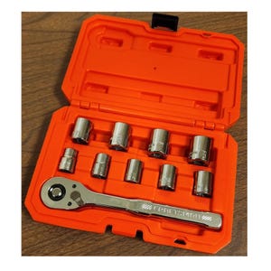 Metric Craftsman 10 x Ratchet Mechanics Tool Set, Low Profile, 3/8 Inch Drive, CMMT34564