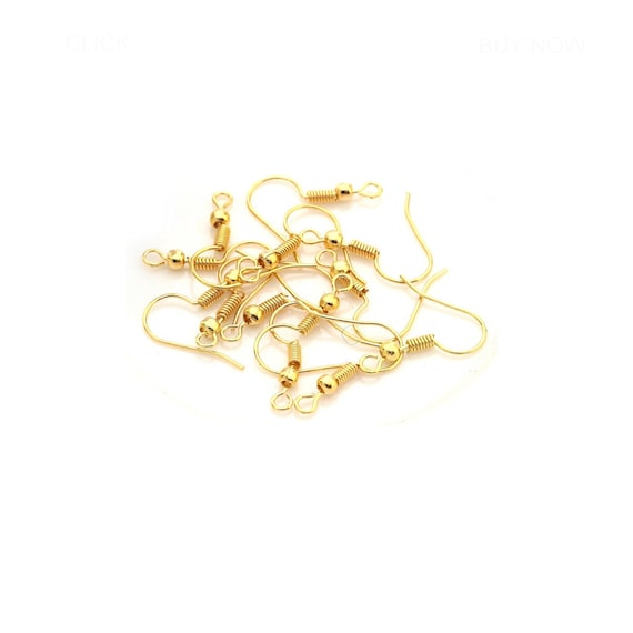 Gold earring hooks 18mm 30 pr French style earring findings