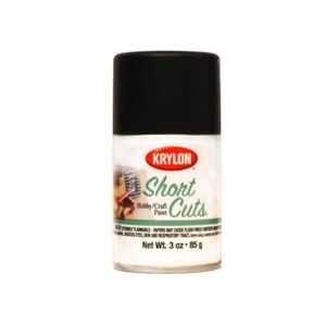 Pintura en aerosol de esmalte negro mate; Krylon KSCS032 Short Cuts, 3 oz; Artes, manualidades, modelado, restauración y más