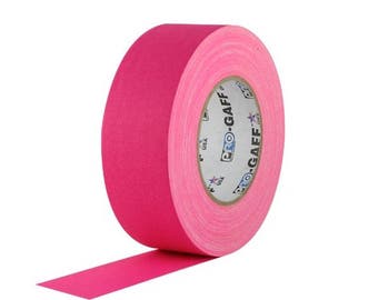 Fluorescent Pink Gaffer Tape; 2inx55yd Heavy Duty Pro Grade Gaffer's Non-Reflective, Waterproof, Multipurpose Tape; Stronger than Duct Tape