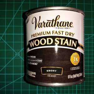 Ebony Varathane Wood Stain, Premium Fast Dry Oil-Based Nano Pigment Wood Stain, Half Pint, 236mL, 269400
