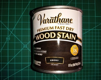 Ebony Varathane Wood Stain, Premium Fast Dry Oil-Based Nano Pigment Wood Stain, Half Pint, 236mL, 269400