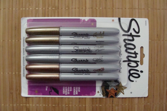 Metallic Sharpie Permanent Markers Fine Point Tip 3 Pack Gold, Silver &  Bronze Sharpie Drawing Coloring Pens, Markers Sharpie Arts Crafts 