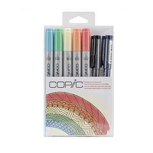 Rainbow Primaries; Copic Markers Ciao Artist Doodle Set; Copic Ciao Marker Doodle Pack Drawing Art Set; Adult Coloring Books