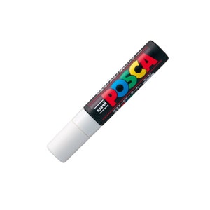 Uni-Posca Japan Paint Marker Pen, White, Extra Bold Point; Drawing, Painting, Fabric, Surfboard, Anime, Manga Marker