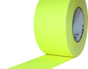 Fluorescent Yellow Gaffer Tape; Wide 3inx55yd Heavy Duty Pro Grade Gaffer's Non-Reflective, Waterproof, Multipurpose Tape