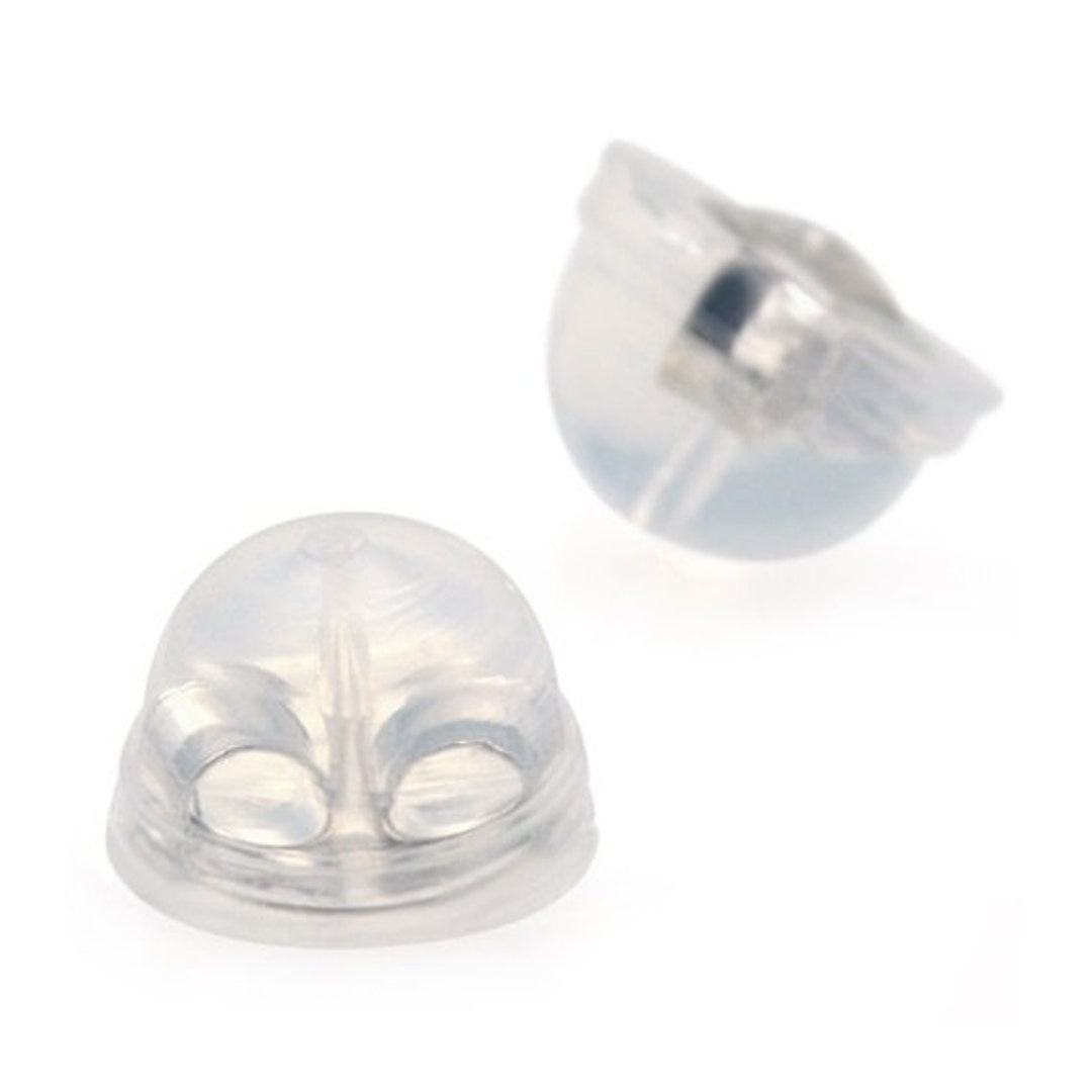 Sterling Silver and Silicone Earring Backs, Protectors Earring Wire Stopper  Earring Safety Backs for Stud Earrings 