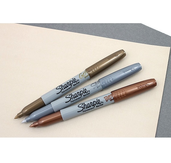 Sharpie Metallic Permanent Markers-3 Count (Gold+Silver+Bronze)