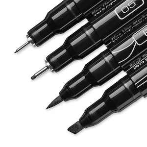 4 Prismacolor Premium Color Pens Marker; Feine Spitzen (005, 05), Pinselspitze & Meißelspitze. Zeichnen, Mischen, Schattieren, Rendern