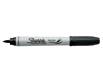 Buy 12 Sharpie Brush Tip Markers; Sharpie Permanent Black Markers