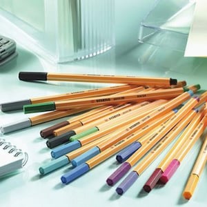 Stabilo Point &#39;88&#39; 10 Fine-Line Pens. Wallet Set. 0.4mm. Calligraphy, Manga, Anime, Scrapbooking, Coloring Book Pens