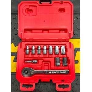 Craftsman 11 x Ratchet Mechanics Tool Set, SAE, Low Profile, 1/4 Inch Drive, CMMT34870