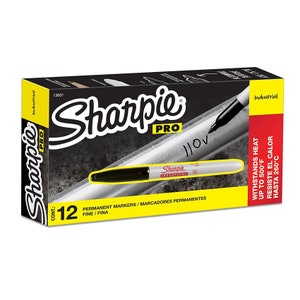12 Sharpie Industrial Permanent Markers; Fine Point; Super Permanent; Sharpie Craft, Metal Stamping, Glass, Film, Plastic