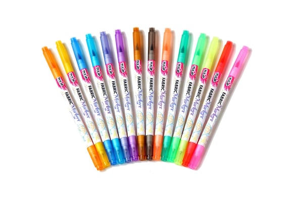 Tulip Dual Tip Fabric Markers 14 Pack - Fine Tip & Brush Tip