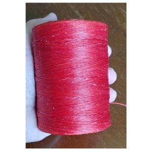 Red Waxed Polyester Thread, Leather Sewing Thread, Strong Flat Wax Cord; Book Binding, Shoes, Leather Craft, more