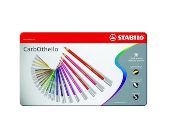 36 Chalk Pastel Coloring Pencils; Stabilo Carb-Othello Pencil Set;  4.4mm Tip, Point; Artists Set; 36 Brilliant Color Chalk Pastel Pencils