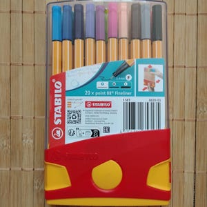 20 Stabilo Point 88 Fineliner Pens, Book Coloring, Calligraphy, Writing, Drawing, Scrapbooking, Journaling, 0.4mm Fine Tip, Point "Never Bleed or Smear" Pens