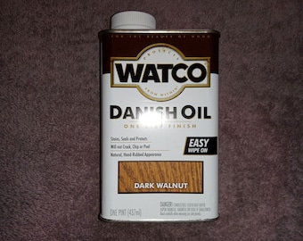 Dark Walnut Watco Danish Oil Wood Finish, Varnish, Rust-Oleum 242221, Low VOC, 1 Pint 437ml