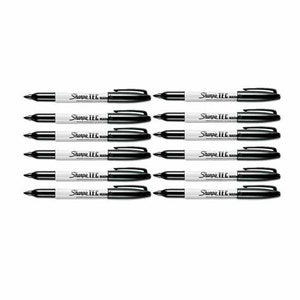 12 Sharpie TEC Trace Element Certified Permanent Black Markers Fine Point; TEC Markers