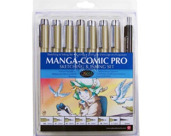 8 Sakura Manga Comic Pro Stifte Marker Stifte Künstler Set, Sakura Pigma Micron Tinte; Sakura 8 Stifte, Marker; Anime, Manga, Kunst, Zeichnung