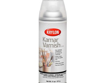 Vaporisateur de vernis Kamar; Qualité musée Krylon K01312 Kamar Vernis Aérosol Spray 11-Ounce