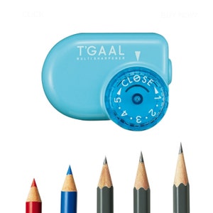 Adjustable Angle Pencil Sharpener; Japanese Stationary, Kutsuwa STAD, Light Blue