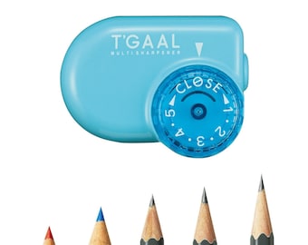 Adjustable Angle Pencil Sharpener; Japanese Stationary, Kutsuwa STAD, Light Blue