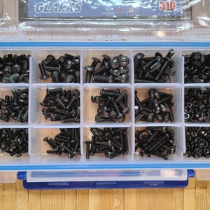 High Tensile Alloy Steel Button Head Socket Cap Bolts Screws and Nuts Assortment Kit, Black Oxide Finish, m3, m4, m5
