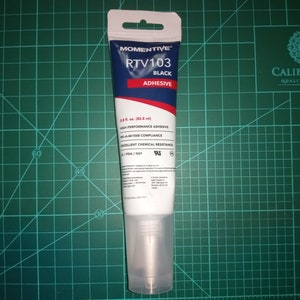One Part Silicone Sealant, 2.8oz, Black, Momentive RTV103; Metals, Glass, Ceramic, Silicone Rubber, Plastics