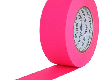 Fluorescent Pink Extra Wide ARTIST TAPE 2 Inch Flatback Printable Paper Board Console Masking Artist Tape, 60 Yards Roll