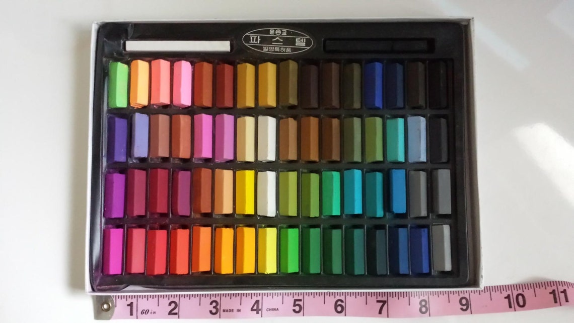 64 Piece Soft Pastel Set Pastel Pencil Art Set Non Toxic Etsy