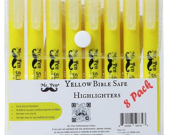 8 Yellow No Bleed or Smear Bible Safe Gel Highlighters, Bible Journaling Inductive Study Kit Markers, Highlighters, Pens, Korean Stationary