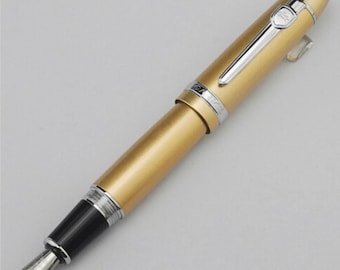 Fountain Pen Classic Heavy Golden Füllfederhalter, Medium Nib Silver Trim Fountain Pen, Ink Pen for Writing, Calligraphy, Drawing, Inking