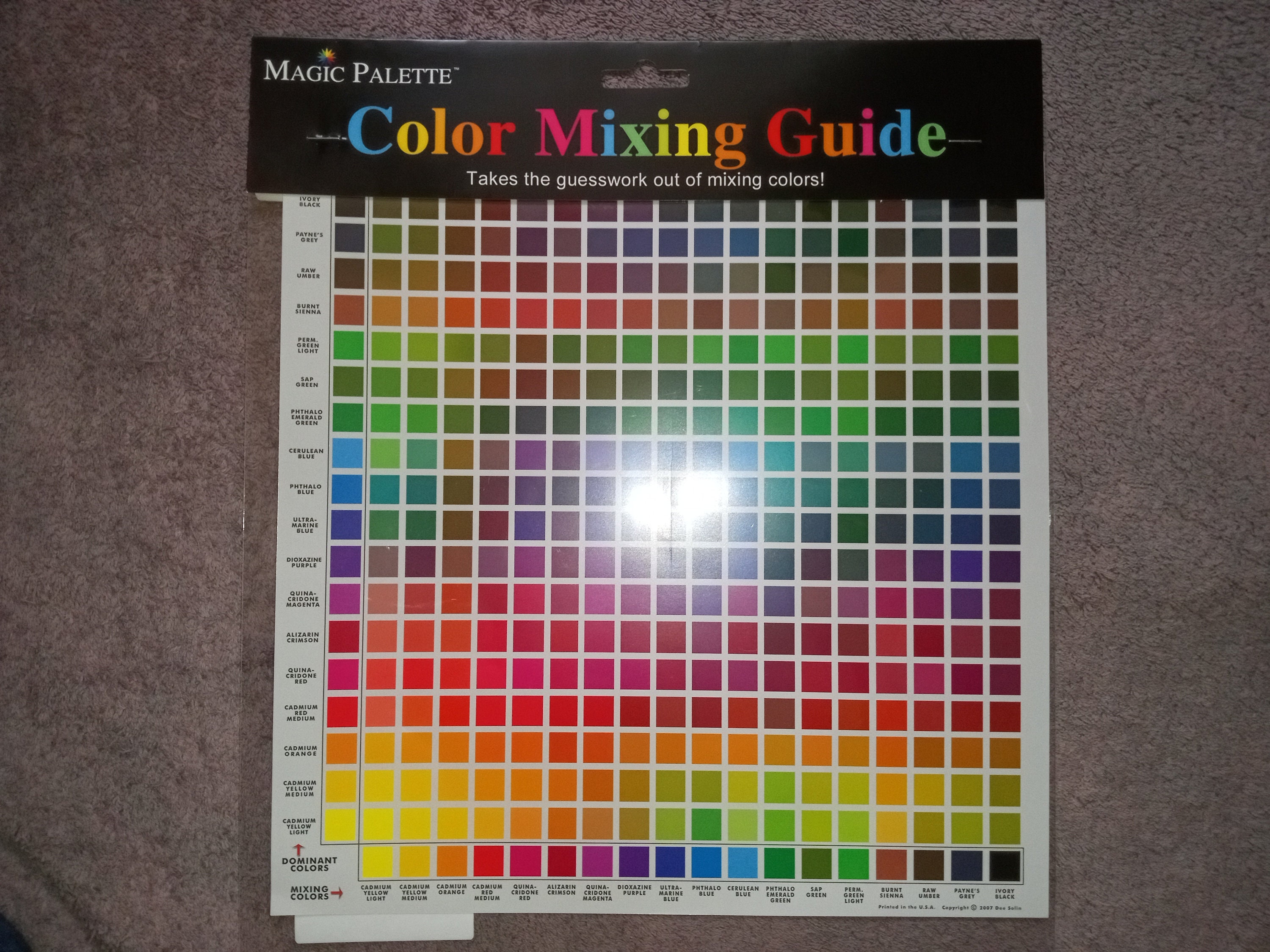 Artist's Magic Palette Color Matching Guide, Helps Artists